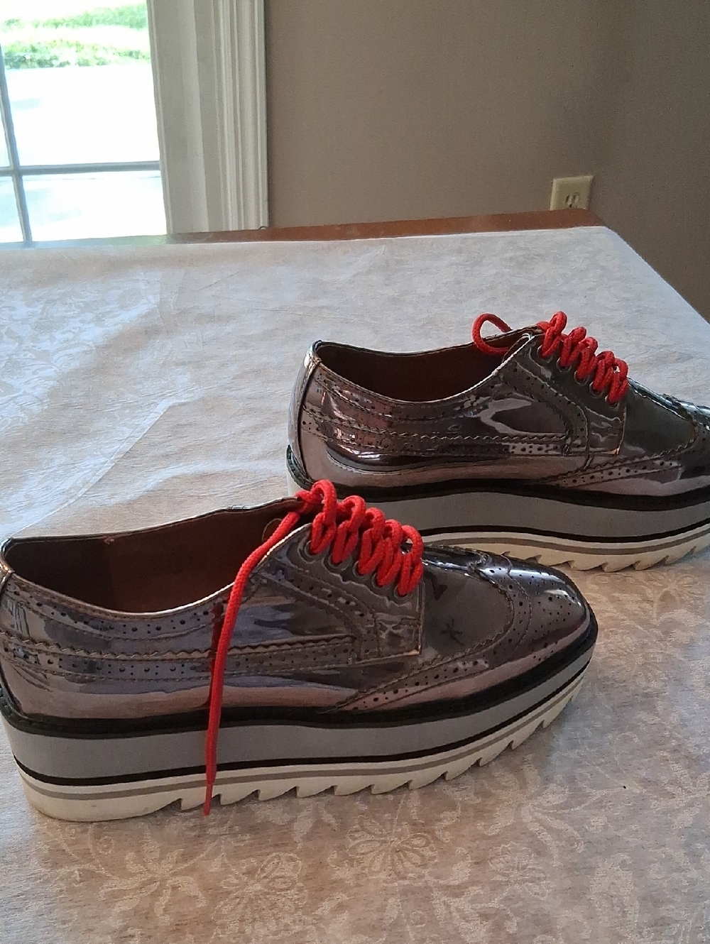 Jeffery Campbell Size 8 Metallic Lug Sneakers - Picture 3 of 10